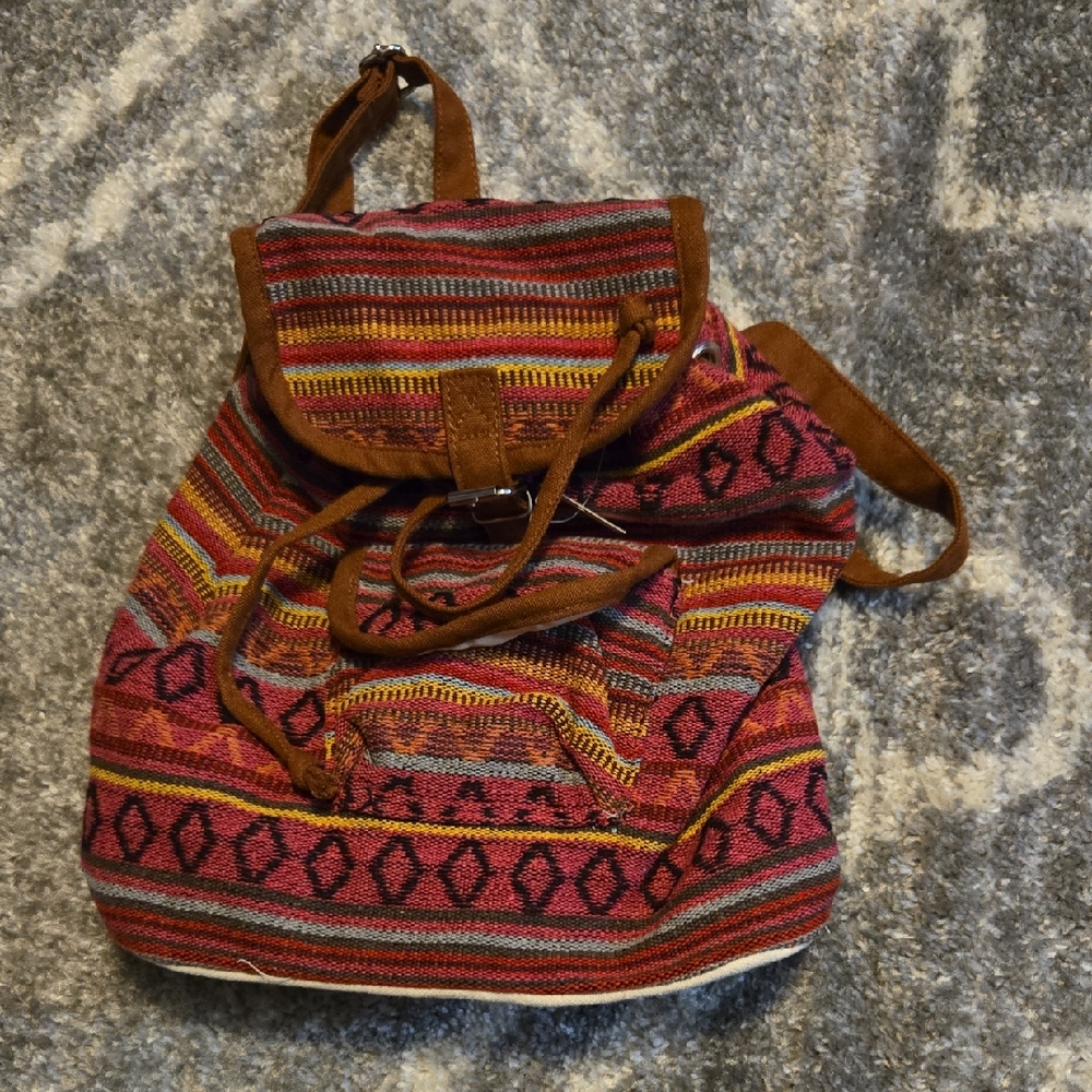 Colorful Striped Backpack